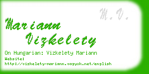 mariann vizkelety business card